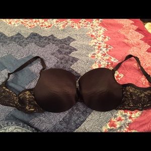Cacique Black Lace Underwire Demi Bra 40DDD