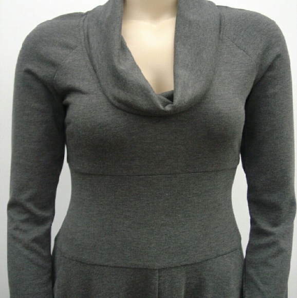Long knit drop neck sweater dress.