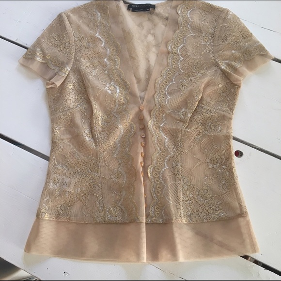 Gold lace BCBG blouse