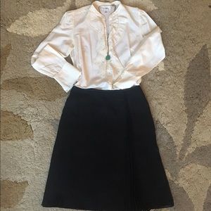 Long sleeve LOFT button down with lace accents.