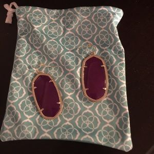 Large purple and gold Kendra Scott earrings