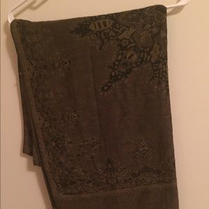Fashion Scarf Olive with Paisley Print