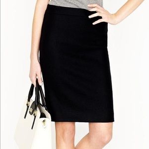 Black J Crew No 2 Pencil Skirt Double-Serge Wool