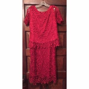 Red lace dress