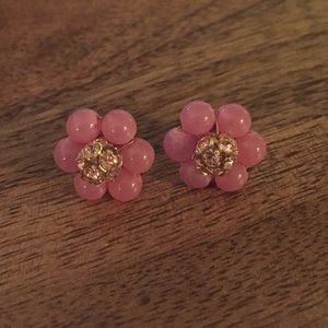 Anthropologie Beaded Flower Studs