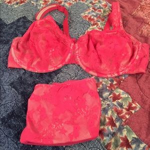 Cacique Hot Pink Bra & Panty Set