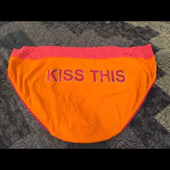 Cacique Orange Panty w/Hot Pink Lace