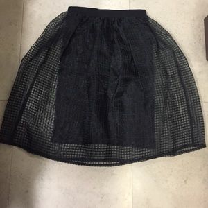 Black 2 layer knee length skirt