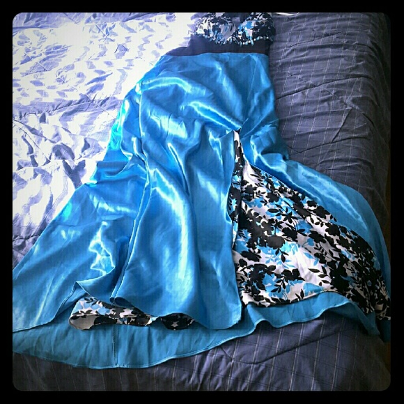 Blue Floor Length Gown