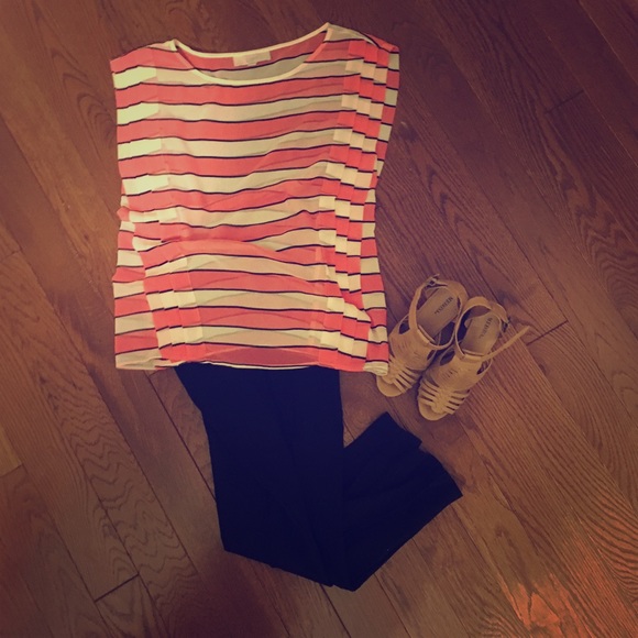LOFT Tops - Loft Sheer Striped Shirt