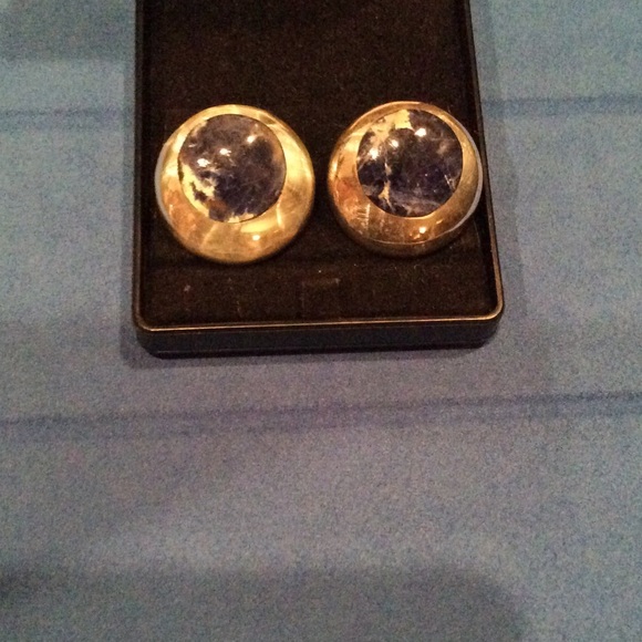 925 sterling and lapiz earrings