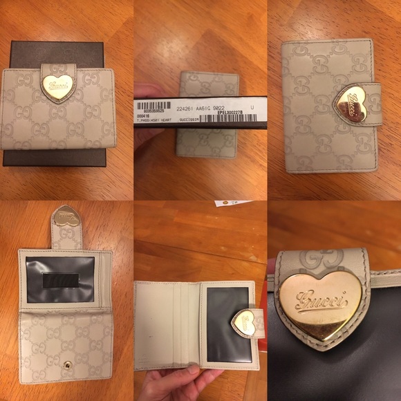 Guccissima Heart Card Wallet
