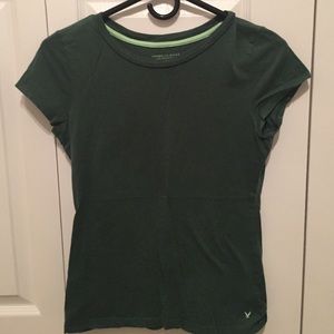 American eagle hunter green short sleeve shirt