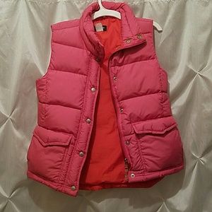 Jcrew pink puffy vest.