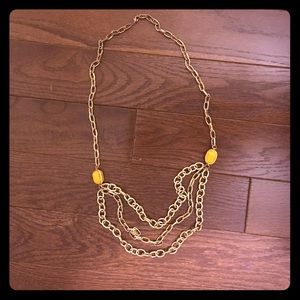 Yellow detailed gold chain necklace