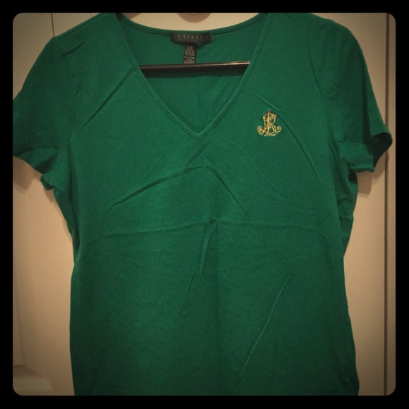 Lauren by RL green v neck t shirt