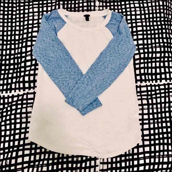 💘J.Crew💘 white and blue t-shirt