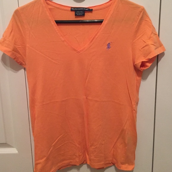 Ralph Lauren Sport orange v neck with purple horse