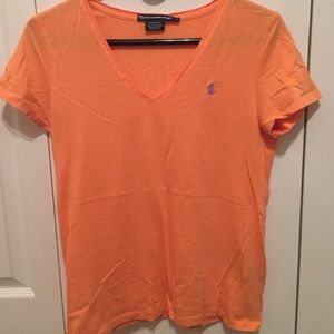 Ralph Lauren Sport orange v neck with purple horse