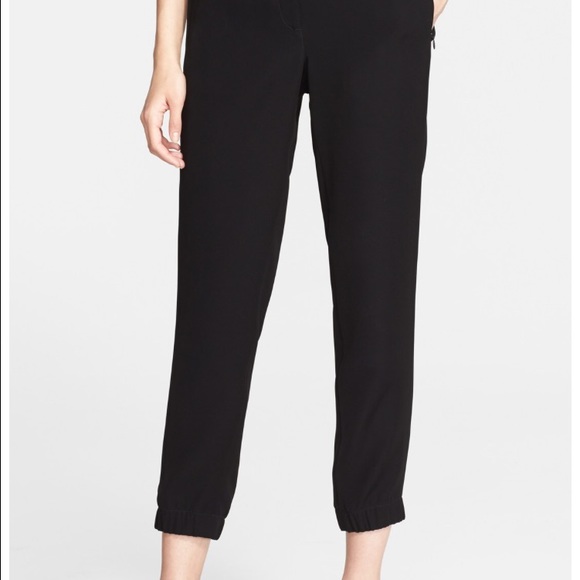 Size 8 Theory black joggers