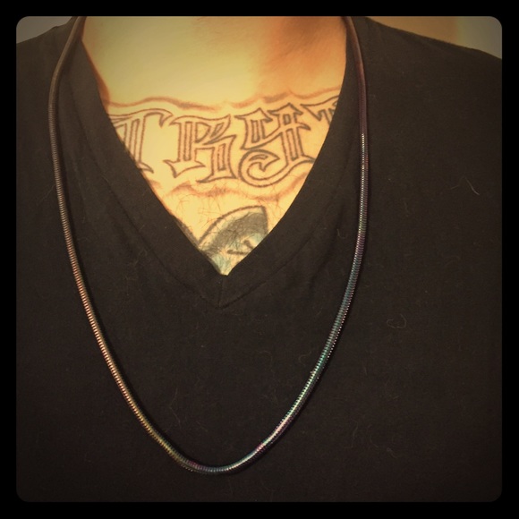 Hot Topic Other - MENS• snake chain : 32" gasoline plated hematite