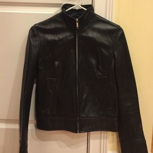 Banana republic black leather jacket