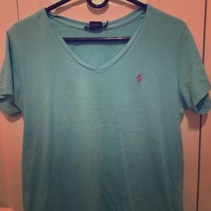 RL polo sport blue shirt with lavender horse