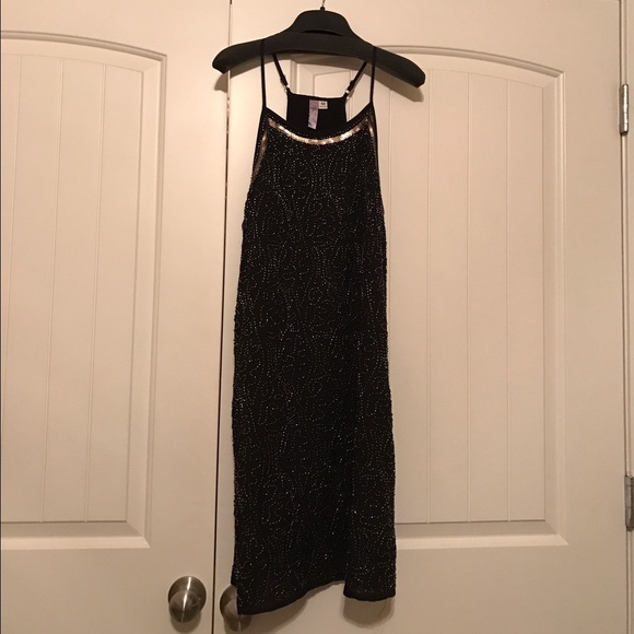 Black Beaded Cocktail Dress