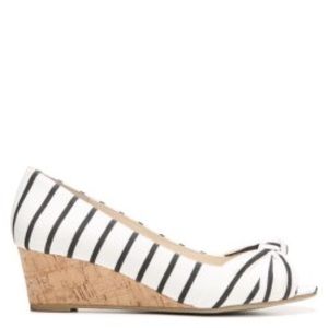 Naturalizer wedges in white/black stripes- new!