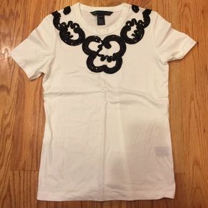 Marc by Marc Jacobs embellished white cotton tee