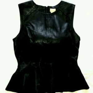 H & M peplum leather top 8