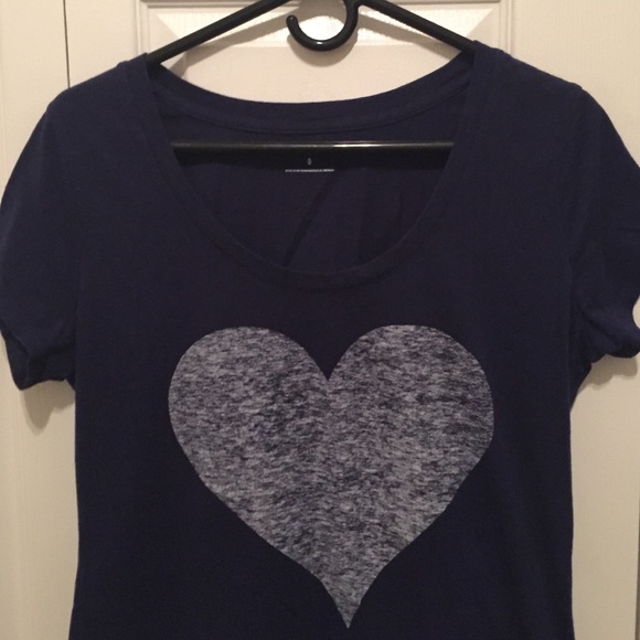 Express Navy heart t shirt