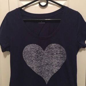 Express Navy heart t shirt