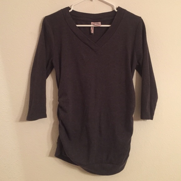 Gray maternity top