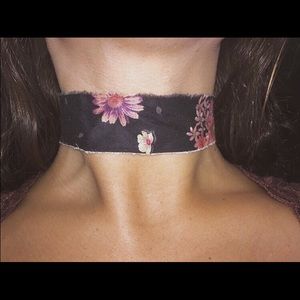 Vintage kimono inspired floral choker