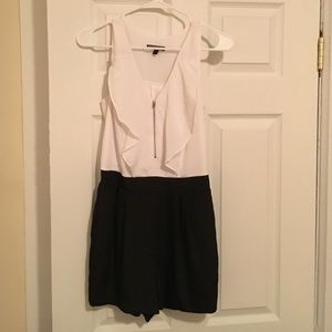 Express black and white romper