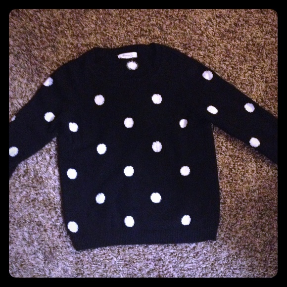 Black Sweater with White Polka Dots