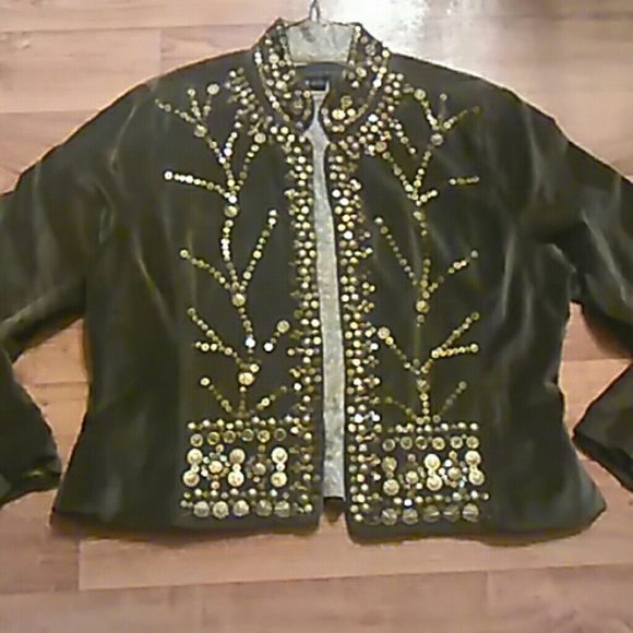 EUC Alexis & Avery Crushed Velvet Jacket Size XL