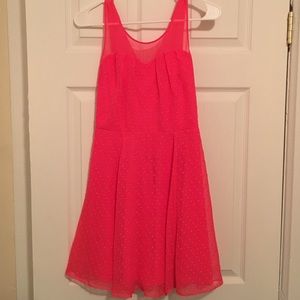 Express pink fit and flare dress