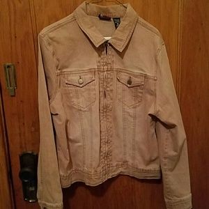 Rose colored jean jacket