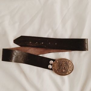 Vintage leather belt and buckle Vintage leather belt and buckle