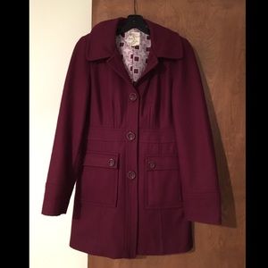 Burgundy Tulle Winter Peacoat