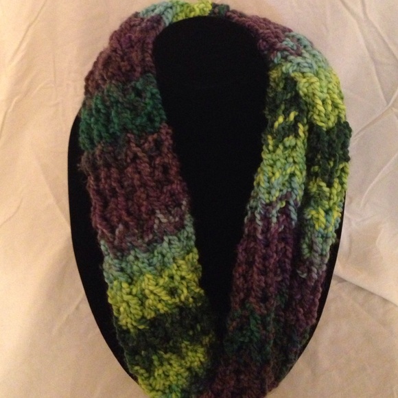 Multi-colored Purple/Green Infinity Scarf