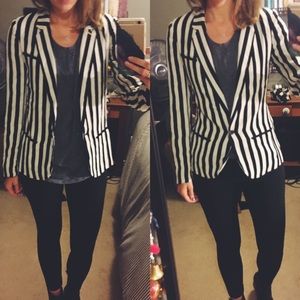 Black & white Striped Blazer 🎃