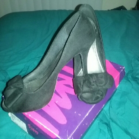 Black Peep Toe Heels