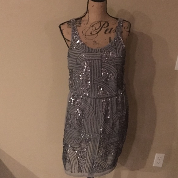 💕ROMEO&JULIET COUTURE💕Grey sequin  dress NWT SzS