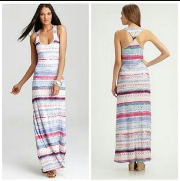 Anthropologie Blue Ella Moss Maxi dress sz L