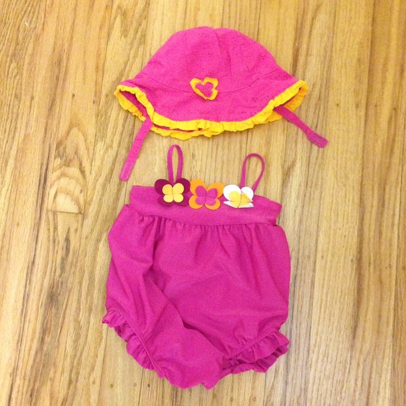 Pink and Orange Floral Swimsuit - Picture 3 of 16