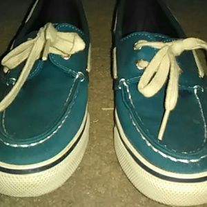 Blue sperry boating shoes!