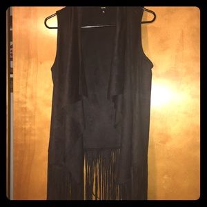 Black fringe vest